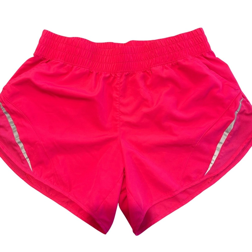 Athletic Works Womens Hot Pink Running Shorts Size L 12-14 Reflective Mesh Trim